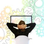 gears, work, relax, relaxation, woman, the back, monitor, viewing, automation, technology, industry, control, system, machine, automation, automation, automation, automation, automation