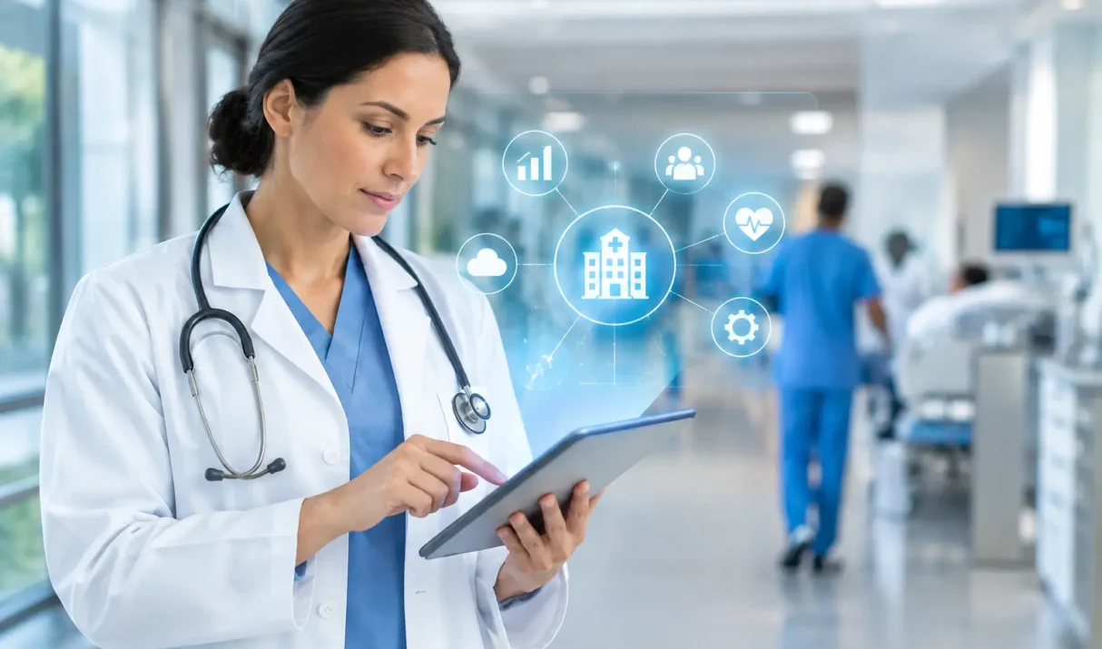 Hospital inteligente con decisiones que escalan